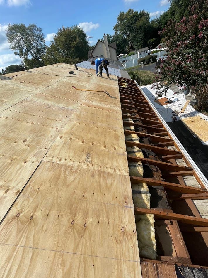 New roof decking installation