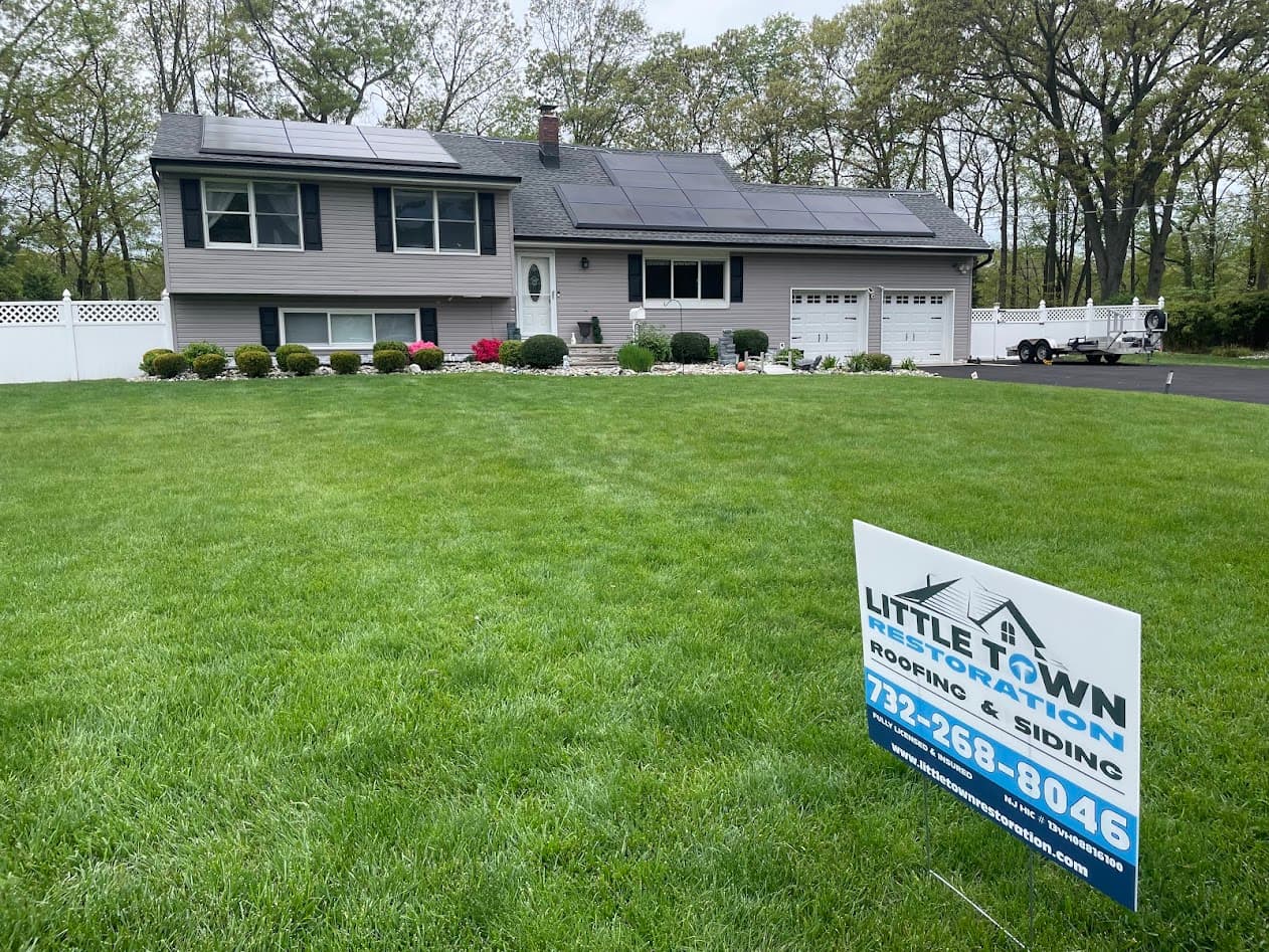 Modern home with new roof installation