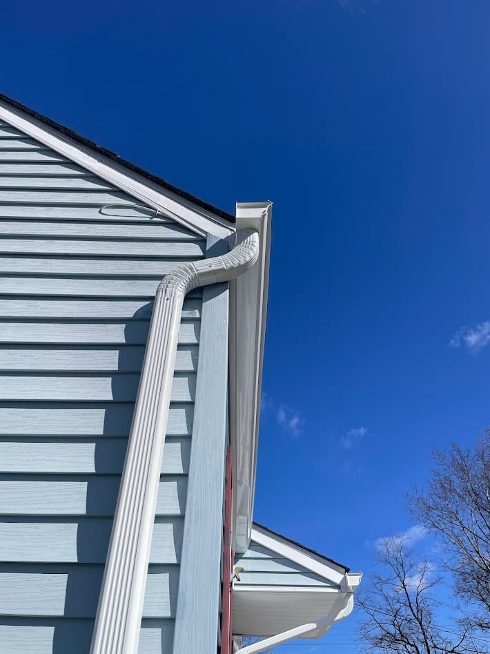 White downspout installation