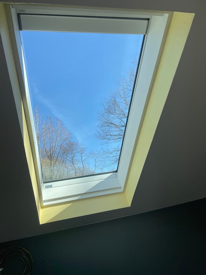 VELUX skylight with solar-powered blind